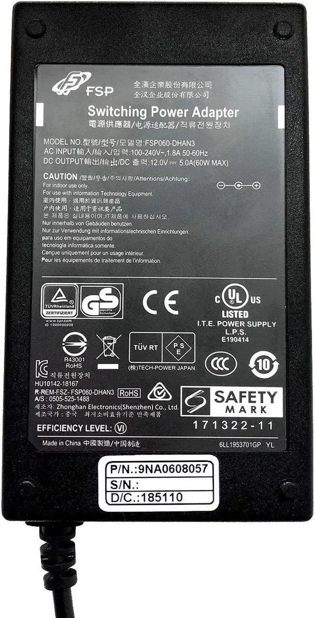 Alt view image 4 of 4 - FSP Group 60W 12V 5A Power Adapter Replacement for FSP060-Diban2 (FSP060-DHAN3-R)
