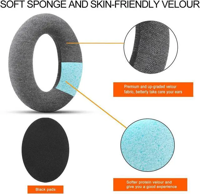 Alt view image 3 of 5 - Replacement Earpads and Headband for Sennheiser HD650/HD600/HD660S/HD545/HD525/HD535 Headphones, Ear Pads Cushions Also Compatiable with Massdrop X HD6XX/HD58X and HD580/HD565 Jubilee Headphones