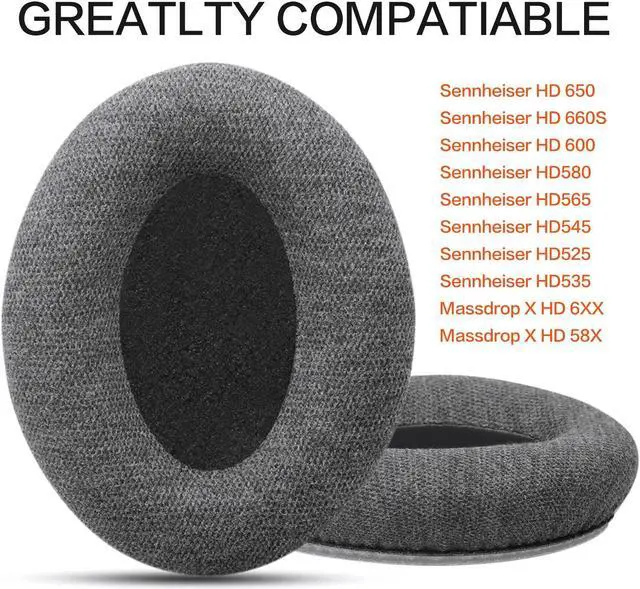 Alt view image 2 of 5 - Replacement Earpads and Headband for Sennheiser HD650/HD600/HD660S/HD545/HD525/HD535 Headphones, Ear Pads Cushions Also Compatiable with Massdrop X HD6XX/HD58X and HD580/HD565 Jubilee Headphones