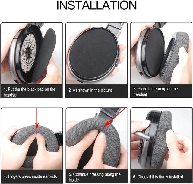 Alt view image 4 of 5 - Replacement Earpads and Headband for Sennheiser HD650/HD600/HD660S/HD545/HD525/HD535 Headphones, Ear Pads Cushions Also Compatiable with Massdrop X HD6XX/HD58X and HD580/HD565 Jubilee Headphones