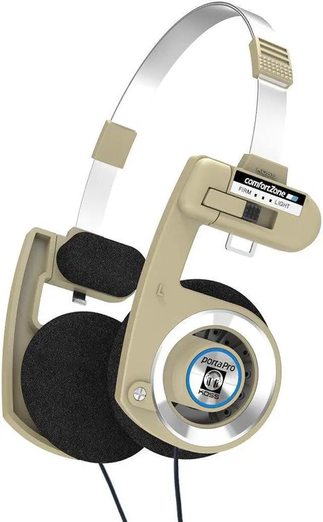 Alt view image 2 of 5 - Koss Porta Pro Limited Edition Rhythm Beige On-Ear Headphones, in-Line Microphone, Volume Control and Touch Remote Control, Retro Style, includes Hard Carry Case, Wired with 3.5mm Plug, Rhythm Beige