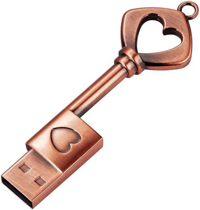 Alt view image 2 of 5 - GARRULAX USB Flash Drive, 8GB / 16GB / 32GB / 64GB USB 2.0 Metal USB Memory Stick Date Storage Pendrive Thumb Drives (5xHeart Keys, 32GB)
