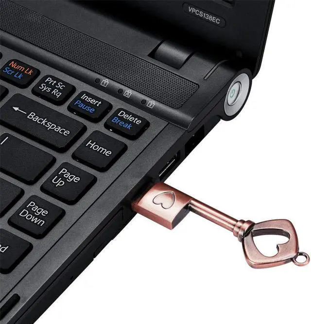 Alt view image 3 of 5 - GARRULAX USB Flash Drive, 8GB / 16GB / 32GB / 64GB USB 2.0 Metal USB Memory Stick Date Storage Pendrive Thumb Drives (5xHeart Keys, 32GB)