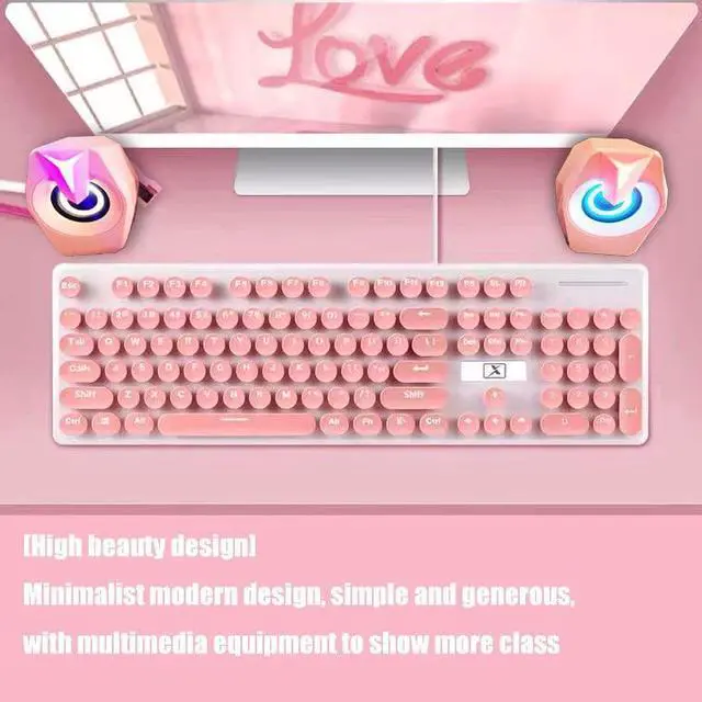 Alt view image 2 of 5 - Computer speaker RGB pink game led speaker for PC 2.0 Wired USB powered stereo volume control Dual channel multimedia AUX 3.5mm for laptop desktop display, 6W