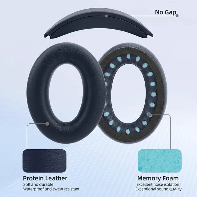 Alt view image 4 of 5 - Ear Pads Replacement Headband Cushion Foam for Bose QuietComfort 35 45 (QC35 QC45) Headphones Accessories Easy to Install (Dark Blue)