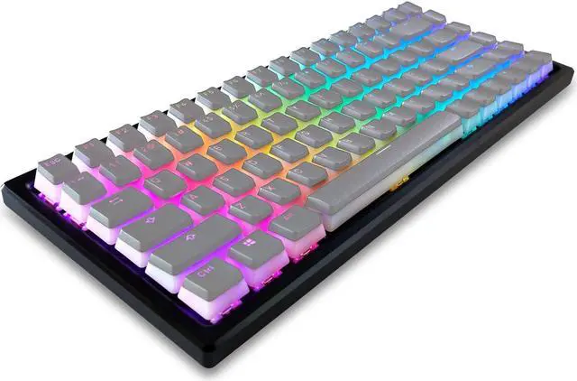 Alt view image 2 of 5 - Glacier Frosted Keycaps, PBT, Double Shot, OEM Profile, Shine Through Legends, for Mechanical Keyboard Compatible with 60%/65%/75%/80%/96%/100% (Gray)