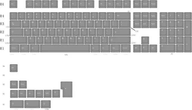 Alt view image 4 of 5 - Glacier Frosted Keycaps, PBT, Double Shot, OEM Profile, Shine Through Legends, for Mechanical Keyboard Compatible with 60%/65%/75%/80%/96%/100% (Gray)