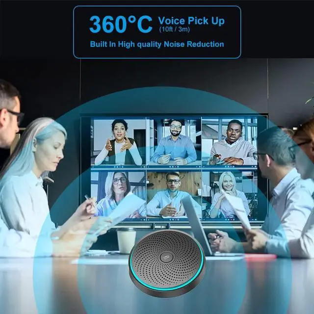 Alt view image 4 of 5 - Conference USB Microphone, ANSTEN Omnidirectional Condenser PC Mic Pick Up Voice 10ft,Ideal for Video Conferencing Recording, Skype, Online Class, Court Report, Compatible with Mac OS X Windows