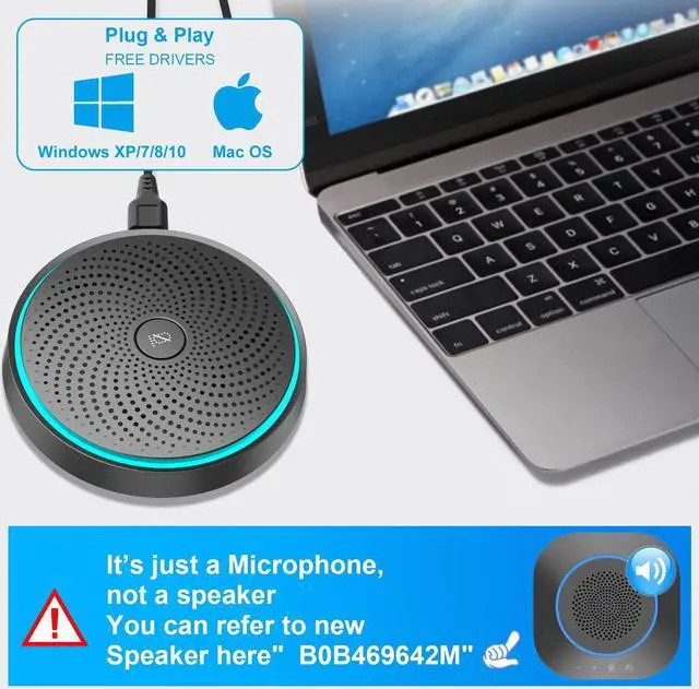 Alt view image 3 of 5 - Conference USB Microphone, ANSTEN Omnidirectional Condenser PC Mic Pick Up Voice 10ft,Ideal for Video Conferencing Recording, Skype, Online Class, Court Report, Compatible with Mac OS X Windows