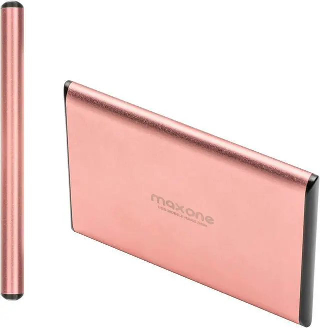 Alt view image 5 of 5 - Maxone 320GB Ultra Slim Portable External Hard Drive HDD USB 3.0 for PC, Mac, Laptop, PS4, Xbox one - Rose Pink