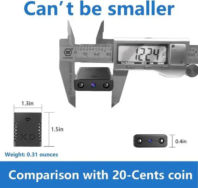 Alt view image 2 of 5 - Smallest Wireless WiFi Camera With Battery,1.5 Hours Battery Time,HD1080P Baby Monitor Camera,Portable HDVdeo Camera with Night Vision,Motion Detection,Cloud Storage for Security with iOS Android APP