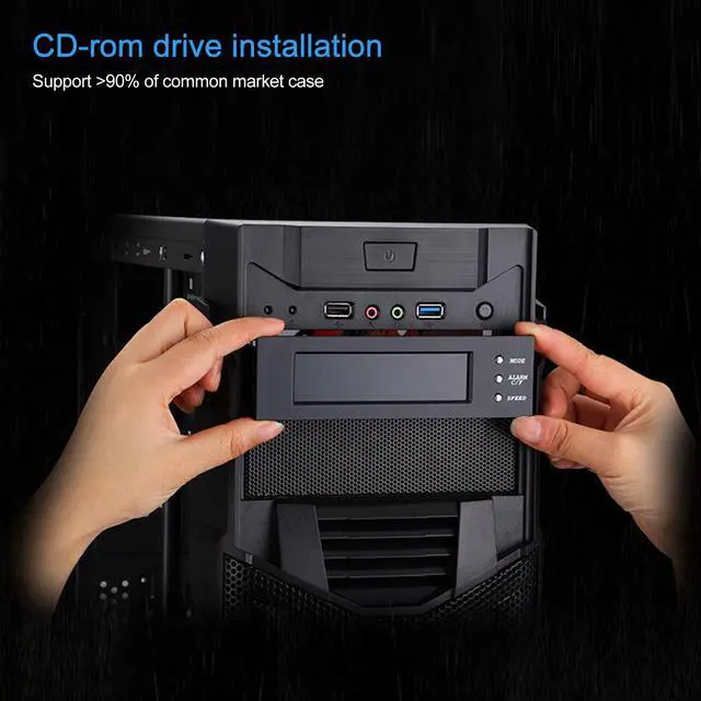 Alt view image 4 of 5 - Computer 3-Fan Speed Controller,10W 3Fan Automatic/Manual Adjustable Speed Controller CPU/HDD/SYS Temperature Control LCD Front Panel 5.25in