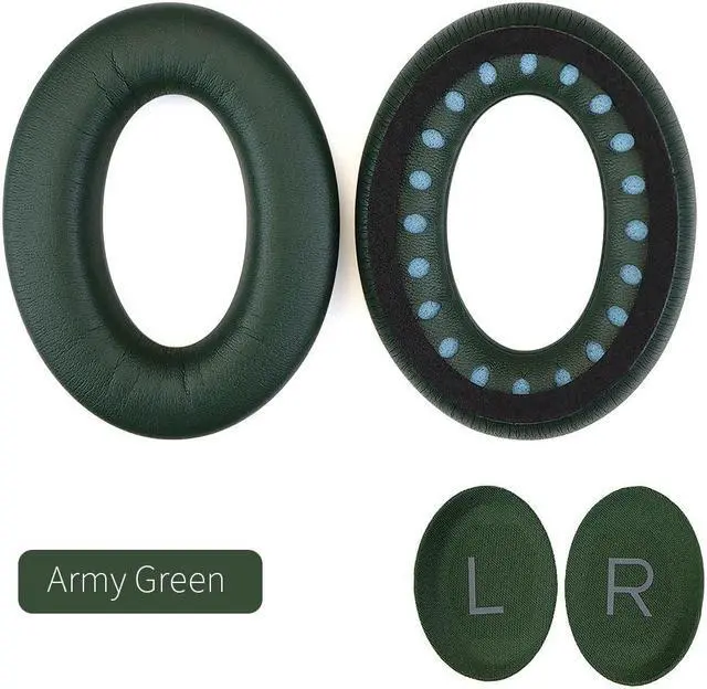 Alt view image 2 of 5 - MOLGRIA QC45 Ear Pads Cushion, Replacement Protein Leather Earpads for Bose QuietComfort 45 QC45 Quiet Comfort SE Over-Ear Headphones(Army Green)