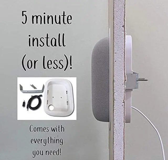 Alt view image 3 of 5 - Mount Genie Simple Built-in Wall Mount for Nest Audio (1-Pack): Award Winning Design | Improves Sound and Appearance | Designed in USA