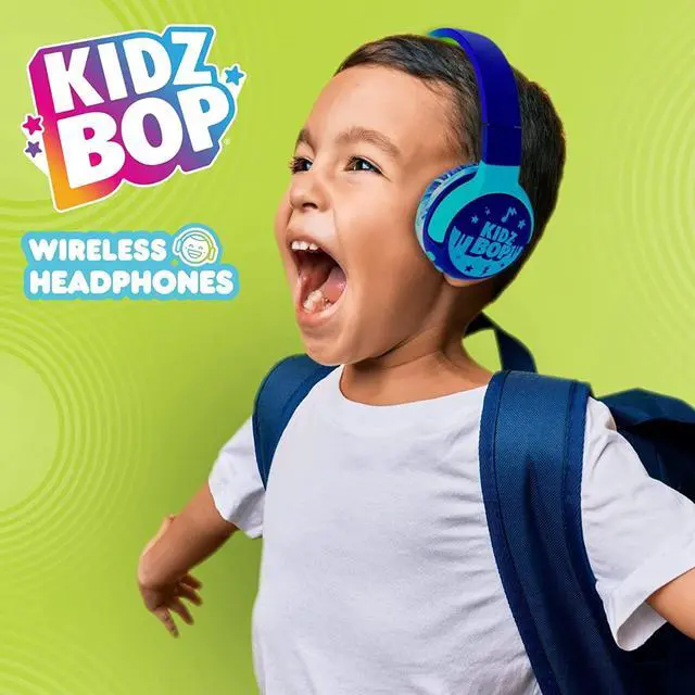 Alt view image 2 of 5 - Move2Play Kidz Bop Bluetooth Headphones for Kids | Hi-Def Microphone & Speakers | 94dB Volume Limiting | Wireless | Adjustable | School Use | Gift 3 4 5 6 7 8+ Year Old Girls Boys