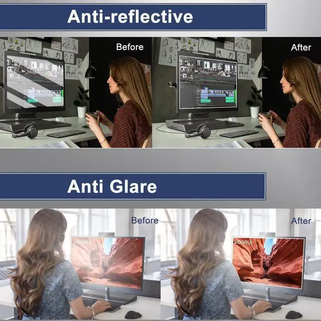 Alt view image 2 of 5 - 2 Pack Anti Glare Screen Protector for 24" Apple 2023/2021 iMac All-in-One Desktop Computer with M3/M1 chip, Reduce Glare Reflection and Eyes Strain, iMac 24 Matte Screen Protector, Anti Fingerprint