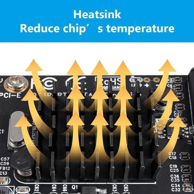 Alt view image 4 of 4 - SATA Card 4 Port with 4 SATA Cables, 6 Gbps SATA 3.0 Controller PCI Express Expression Card with Low Profile Bracket Support 4 SATA 3.0 Devices