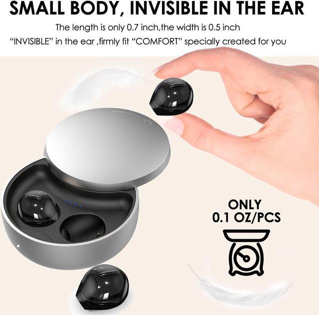 Alt view image 2 of 5 - Smallest Invisible Earbuds Wireless Ear Buds Bluetooth in Ear Mini Discreet Small Tiny Earpiece Sleep Earbuds Hidden with Charging Case Headphones for Small Ears Work Sleeping Android iOS Black