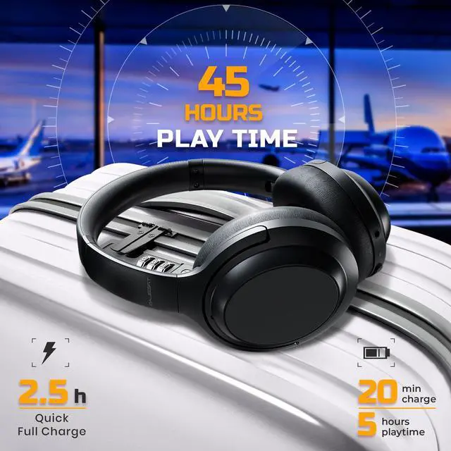 Alt view image 4 of 5 - TREBLAB Z7 Pro - Hybrid Active Noise Cancelling Headphones - Pure aptX-HD Sound - 45H Playtime, Fast Charging - Over Ear Wireless Bluetooth Headphones