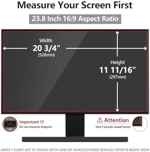 Alt view image 2 of 5 - Pozlle 23.8 Inch Computer Privacy Screen Shield [2 Pack] for 16:9 Widescreen Desktop Monitor - Anti-Glare Blue Light Privacy Filter and Anti Spy Privacy Screen Protector Film