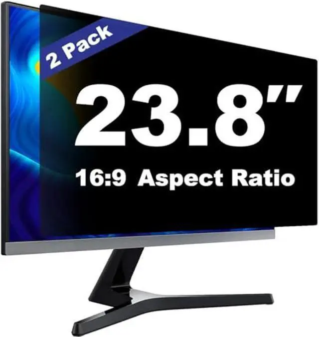 Main image of Pozlle 23.8 Inch Computer Privacy Screen Shield [2 Pack] for 16:9 Widescreen Desktop Monitor - Anti-Glare Blue Light Privacy Filter and Anti Spy Privacy Screen Protector Film
