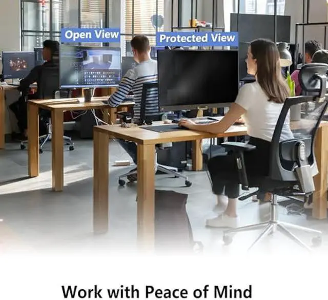 Alt view image 4 of 5 - Pozlle 23.8 Inch Computer Privacy Screen Shield [2 Pack] for 16:9 Widescreen Desktop Monitor - Anti-Glare Blue Light Privacy Filter and Anti Spy Privacy Screen Protector Film