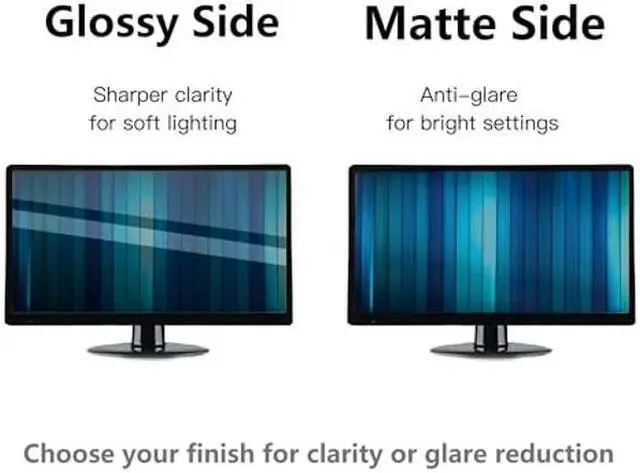 Alt view image 5 of 5 - Pozlle 23.8 Inch Computer Privacy Screen Shield [2 Pack] for 16:9 Widescreen Desktop Monitor - Anti-Glare Blue Light Privacy Filter and Anti Spy Privacy Screen Protector Film