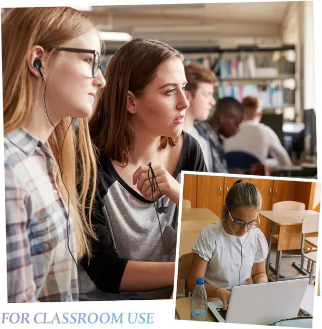 Alt view image 3 of 5 - Kanayu 100 Pack Bulk Earbuds for Kids Students School Classroom Ear Buds Class Set Headphones without Mic Black Earphones for Adults Library Laptop, Individually Bagged