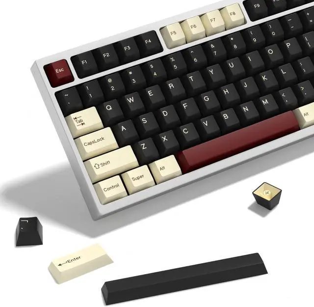 Main image of KBDiy Rome PBT Double Shot Custom Keycap Set,176 Keys Black Gaming Key Caps Keycaps 60 Percent Cherry Profile Keycaps for 61/64/68/84/87/100/104/108 Mechanical Keyboard