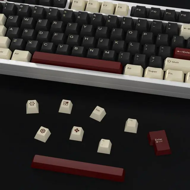 Alt view image 5 of 5 - KBDiy Rome PBT Double Shot Custom Keycap Set,176 Keys Black Gaming Key Caps Keycaps 60 Percent Cherry Profile Keycaps for 61/64/68/84/87/100/104/108 Mechanical Keyboard