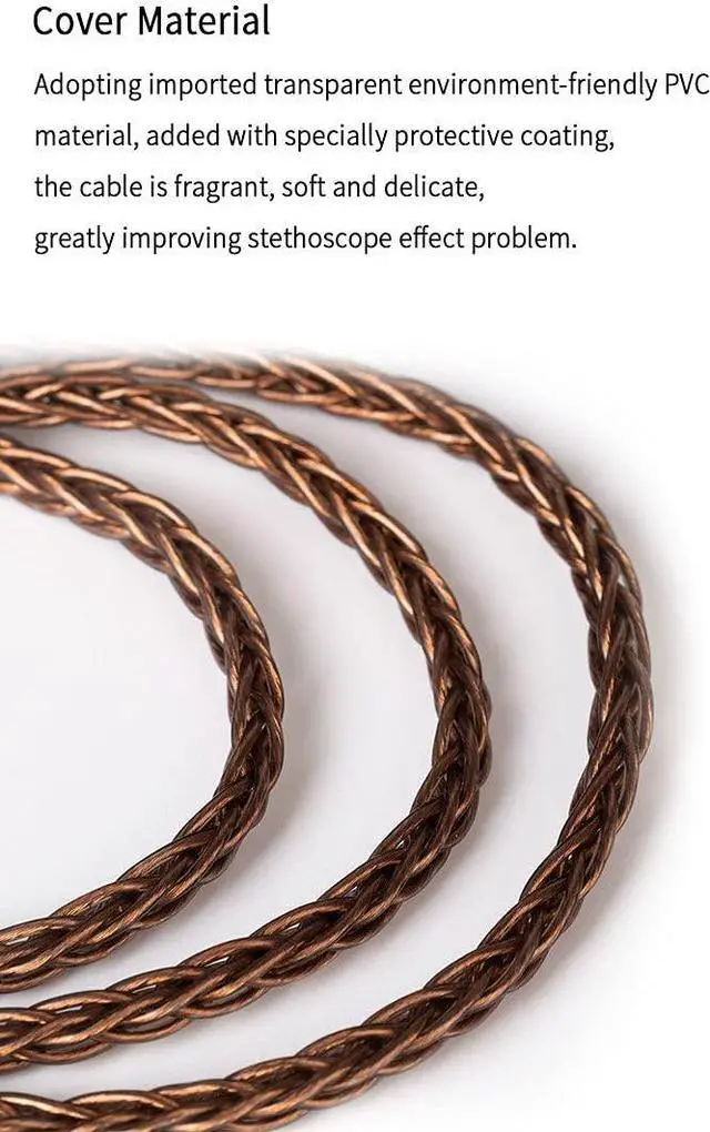 Alt view image 5 of 5 - 8 Core QDC Earphone Cable-KBEAR [Crystal-B] Upgrade Cable, 7N OCC Single Crystal Copper Cable, IEM Detachable Cable with 2.5mm Plug, Suit for ZS10-PRO AS16 ASF EDX EDXPRO AST DQ6 (QDC, 2.5Brown)