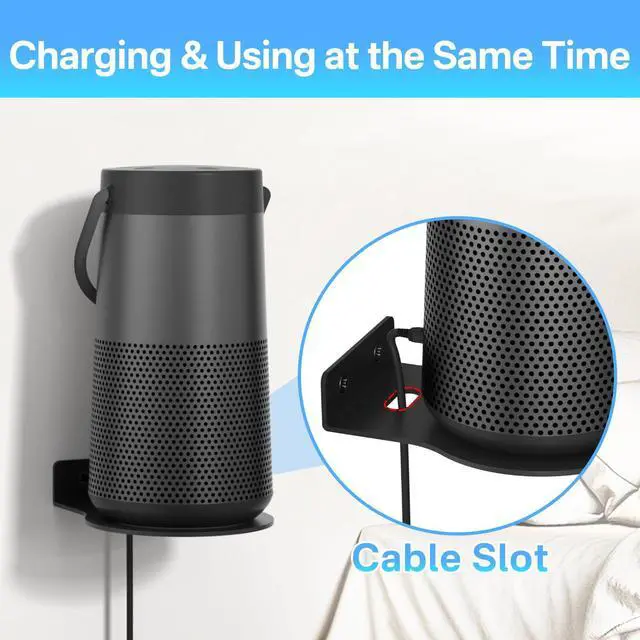 Alt view image 3 of 5 - Metal Speaker Mount Bracket for Bose SoundLink Revolve+ Wall Mount - Anti-drop Speaker Wall Mount Shelf for Bose SoundLink Revolve 2 Mount Adapter with Hardware Kit Easy to Install