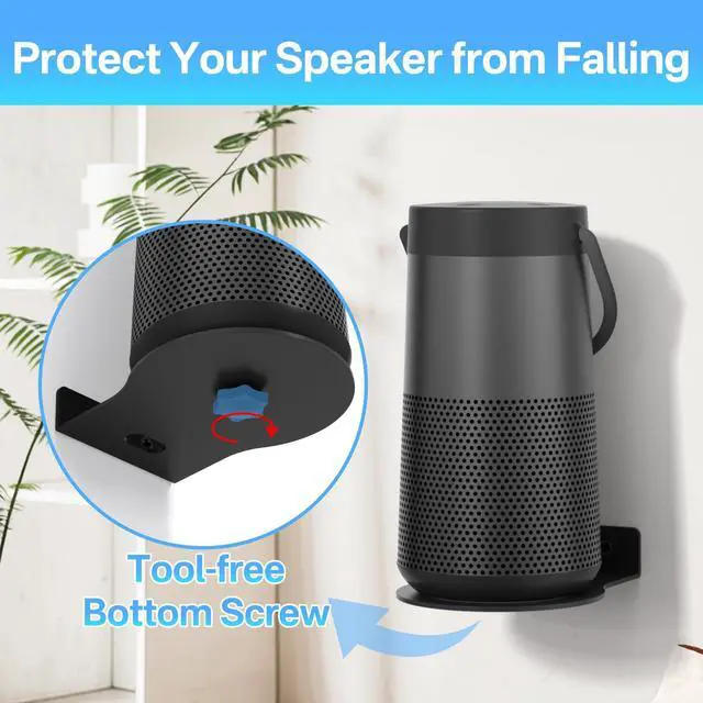 Alt view image 4 of 5 - Metal Speaker Mount Bracket for Bose SoundLink Revolve+ Wall Mount - Anti-drop Speaker Wall Mount Shelf for Bose SoundLink Revolve 2 Mount Adapter with Hardware Kit Easy to Install