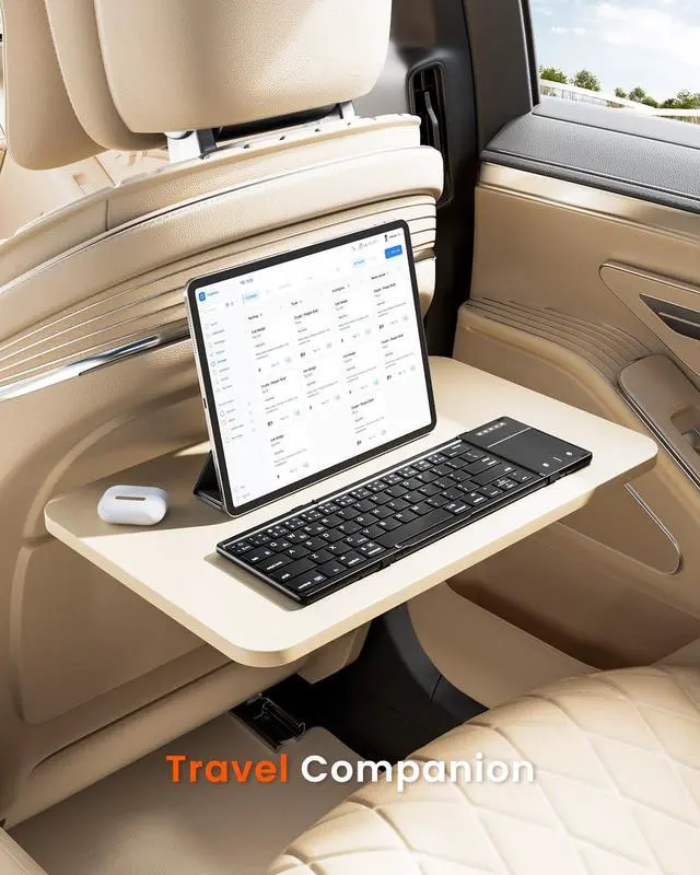 Alt view image 4 of 5 - Foldable Bluetooth Keyboard, Portable Wireless Folding Keyboard with touchpad, Travel Pocket for iOS, Mac OS, Android, Windows Laptop Tablet Smartphone (BT5.1 x 3)