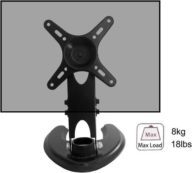 Alt view image 4 of 5 - Seaigle TV Monitor Stand for 10-27 Inch Screens, Free Standing Desk Mount with Tilt, Adjustable Height, Rotation, Hold up to 18 lbs, VESA 75x75 100x100 mm
