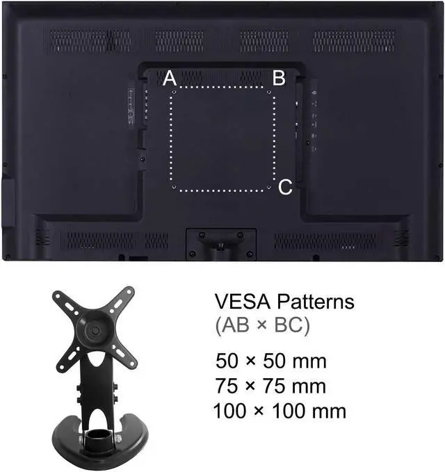 Alt view image 2 of 5 - Seaigle TV Monitor Stand for 10-27 Inch Screens, Free Standing Desk Mount with Tilt, Adjustable Height, Rotation, Hold up to 18 lbs, VESA 75x75 100x100 mm