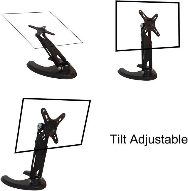 Alt view image 5 of 5 - Seaigle TV Monitor Stand for 10-27 Inch Screens, Free Standing Desk Mount with Tilt, Adjustable Height, Rotation, Hold up to 18 lbs, VESA 75x75 100x100 mm