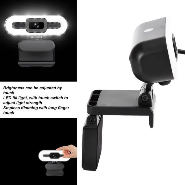 Alt view image 4 of 5 - SelWatty 2K Web Camera,Webcam Automatic Focusing Plug and Play with LED Light Computer PC Camera USB High Definition Mini Camera for pc Gaming, Plug and Play