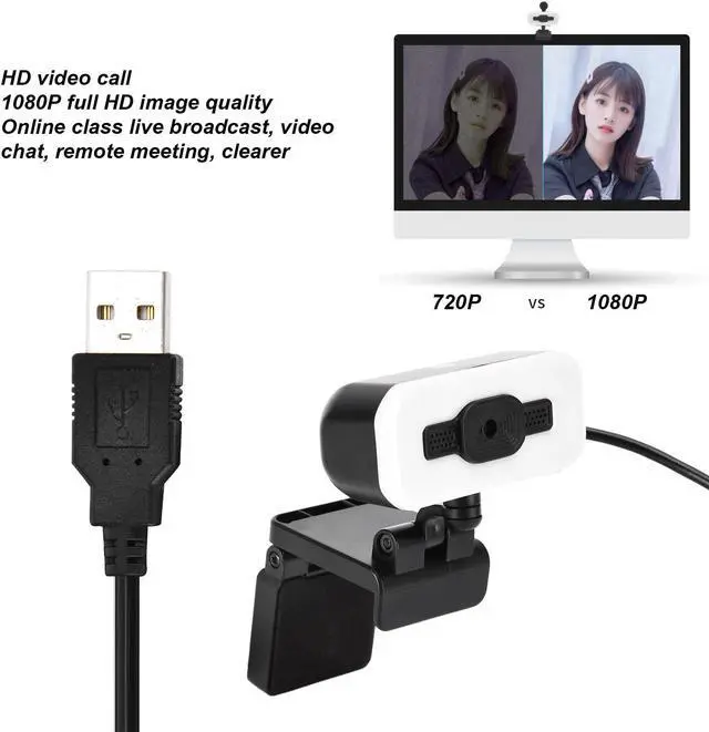 Alt view image 5 of 5 - SelWatty 2K Web Camera,Webcam Automatic Focusing Plug and Play with LED Light Computer PC Camera USB High Definition Mini Camera for pc Gaming, Plug and Play