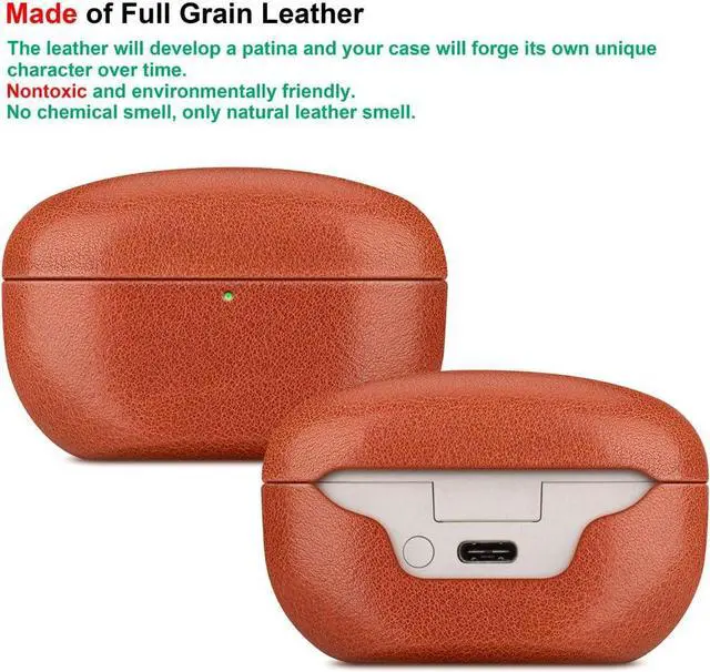 Alt view image 2 of 5 - LOPIE Leather Case Compatible with Sony WF-1000XM5, Handcrafted Fully-Wrapped Vegetable Tanned Leather Case Designed for Earbuds WF1000XM5 Case Cover 2023, Protective Hard Shell for Men/Women - Brown