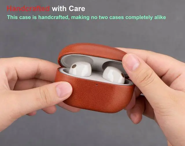 Alt view image 3 of 5 - LOPIE Leather Case Compatible with Sony WF-1000XM5, Handcrafted Fully-Wrapped Vegetable Tanned Leather Case Designed for Earbuds WF1000XM5 Case Cover 2023, Protective Hard Shell for Men/Women - Brown