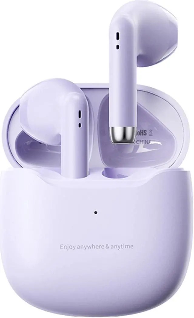 Main image of True Wireless Earbuds Purple Bluetooth 5.3 with Microphone for Working Out Noise Canceling Blue Tooth Ear Buds Deep Bass TWS Wireless Earphones with Charging Case in Ear Headphone for iPhone Android