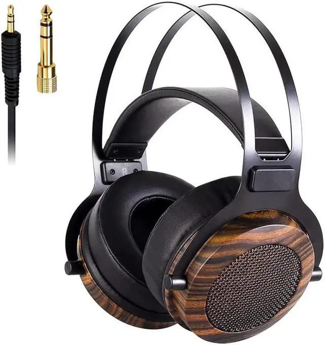 Main image of lotorasia Wired Over Ear Headphones, Studio Headset Music Recording 50mm Drivers 3.5mm/6.35mm Audio Jack for Guitar amp Recording and Music Audiophile(Non Solid Wood)