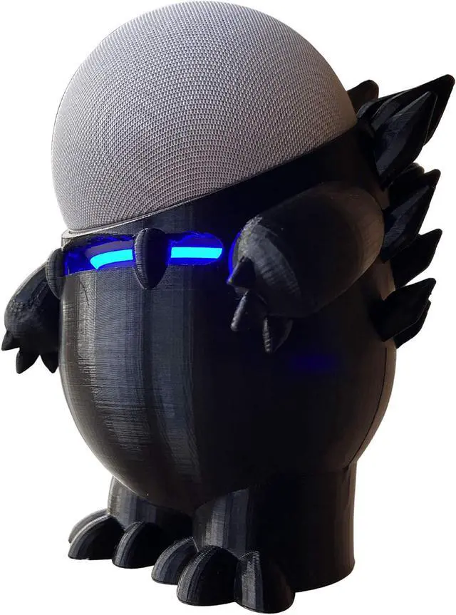 Alt view image 2 of 5 - Splin Table Stand Holder Compatible with  Alexa Smart Speaker Echo Dot (4th and 5th gen.) and Apple HomePod Mini, Echosaurus Style (Black)