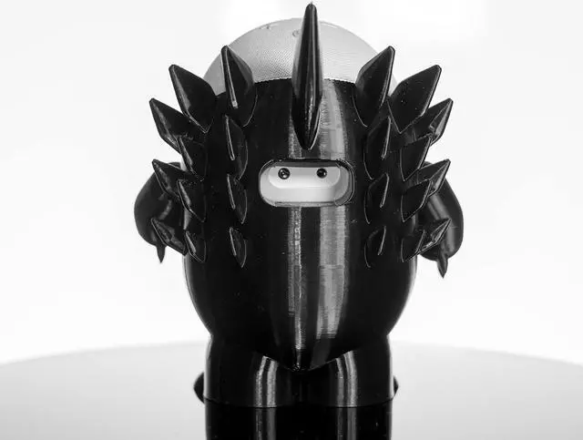 Alt view image 3 of 5 - Splin Table Stand Holder Compatible with  Alexa Smart Speaker Echo Dot (4th and 5th gen.) and Apple HomePod Mini, Echosaurus Style (Black)