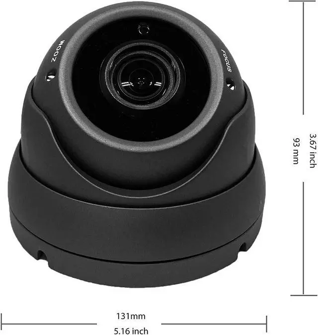 Alt view image 3 of 5 - SECURITYVIDEODIRECT SVD, HD-TVI 1080P Full HD, 4 in 1 all compatible (CVBS/TVI/AHD/CVI) Video output, 2.8-12mm Vari-Focal Turret Security Camera, Night Vision, Indoor/Outdoor, Black
