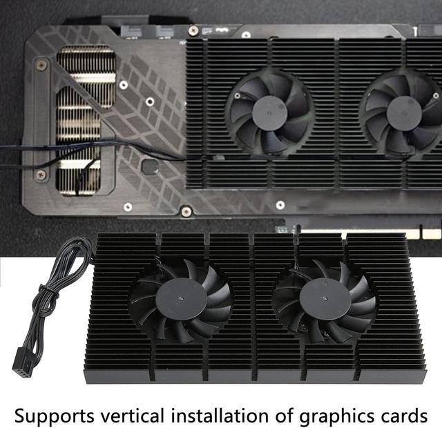 Alt view image 3 of 5 - GPU Backplate Memory Radiators, Aluminum Heatsink Cooler with Dual 60mm 4Pin 5000RPM PWM Cooling Fan for Graphics Card RTX 3090 3080 3070
