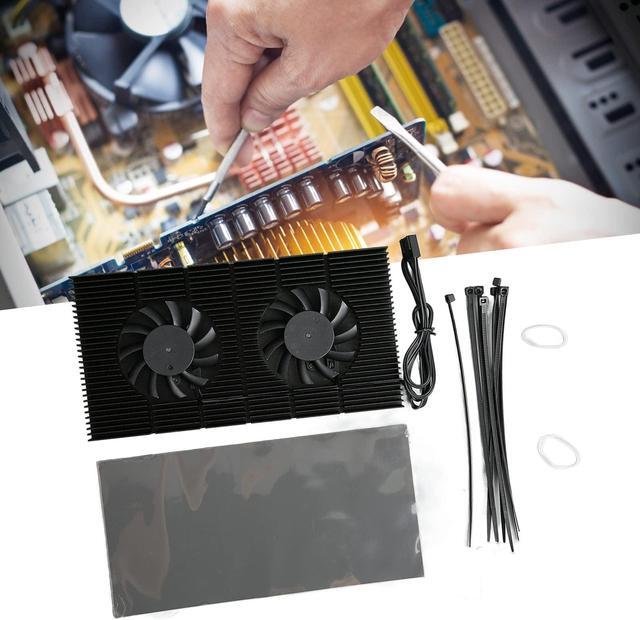 Alt view image 5 of 5 - GPU Backplate Memory Radiators, Aluminum Heatsink Cooler with Dual 60mm 4Pin 5000RPM PWM Cooling Fan for Graphics Card RTX 3090 3080 3070