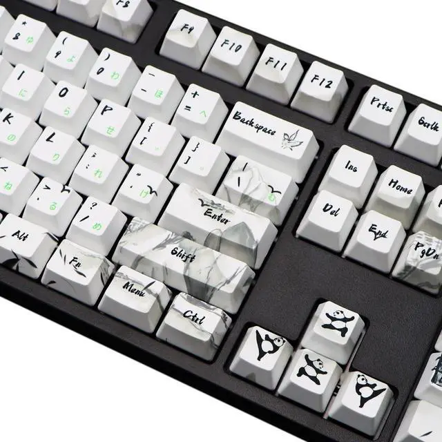 Alt view image 4 of 5 - MOLGRIA Keycaps 110 Set Ink Panda for Full Sized Keyboard, Custom PBT OEM Profile Key Caps with Japanese Font for Cherry MX Gateron Khail Switches 60 Percent Gaming Keyboard