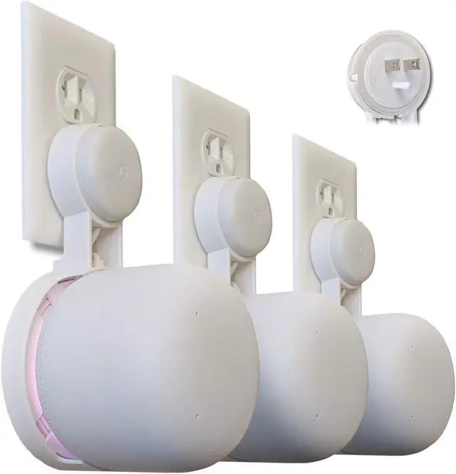 Main image of Nest WiFi Point Genie: The Simplest Lowest Profile Outlet Holder Mount for Google Nest WiFi Point | Reinforced Support | Great Sound | Open Access | No Messy Screws! (3-Pack)